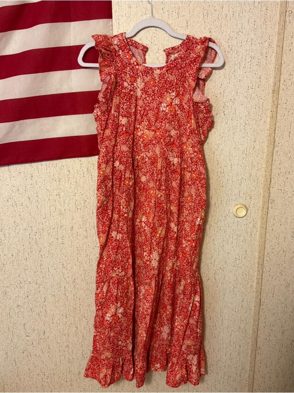Red Floral Ruffle Sundress